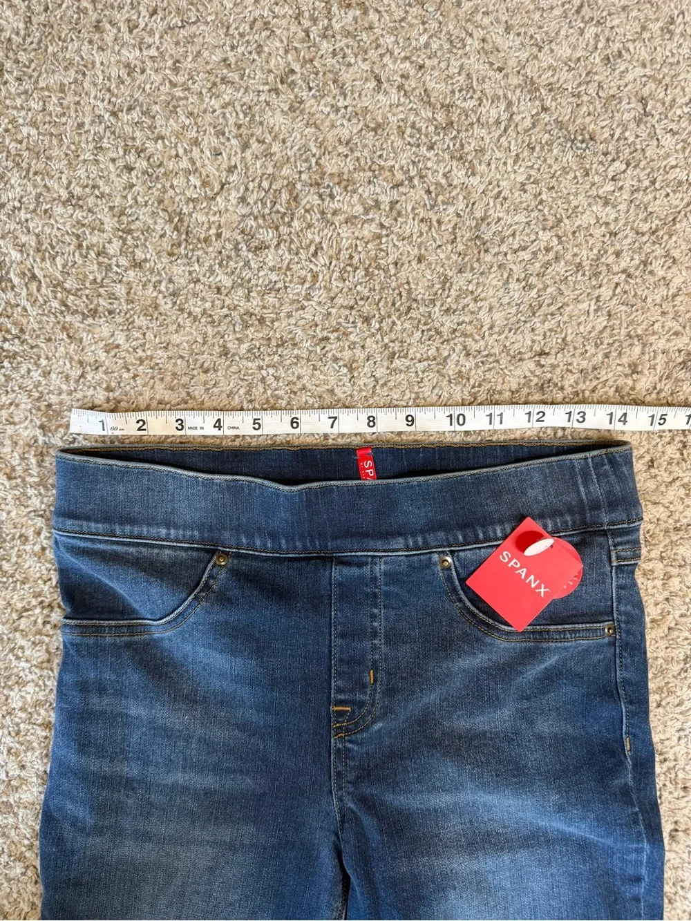 SPANX Dark Blue Distressed Women’s Skinny Jeans. Petite Medium. With Tags! - Picture 6 of 6